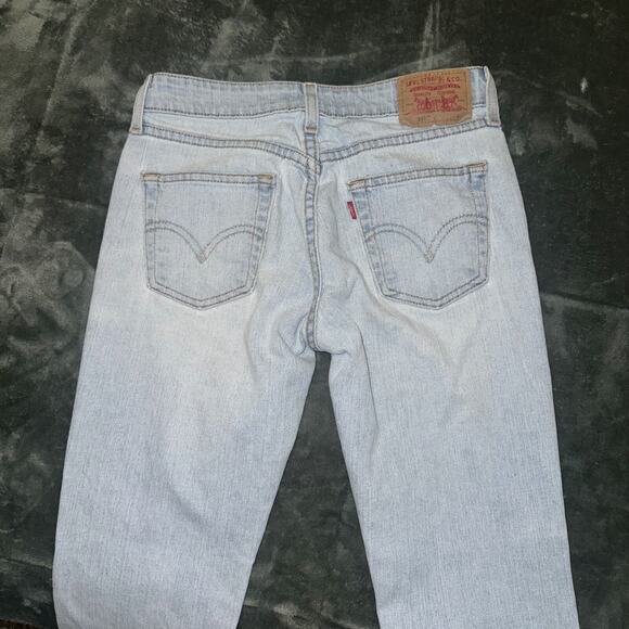 Levi's 519 Low Stretch Flare Jeans Women's 1 JR-S Blue Denim Pockets Medium Wash - Picture 10 of 10